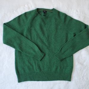 Mens J. Crew Lambs Wool Green Sweater Large